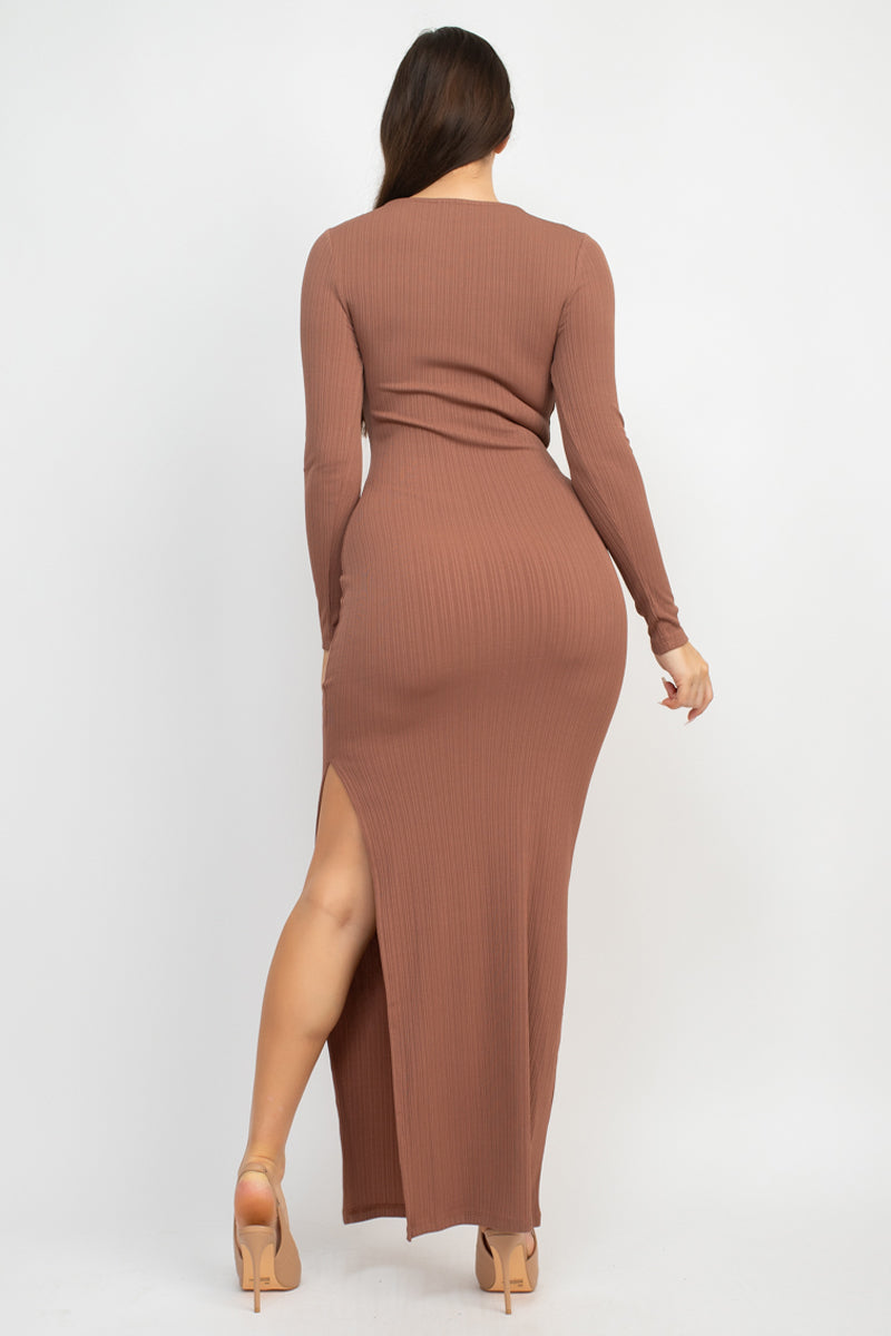 Side Slit Bodycon Maxi Dress