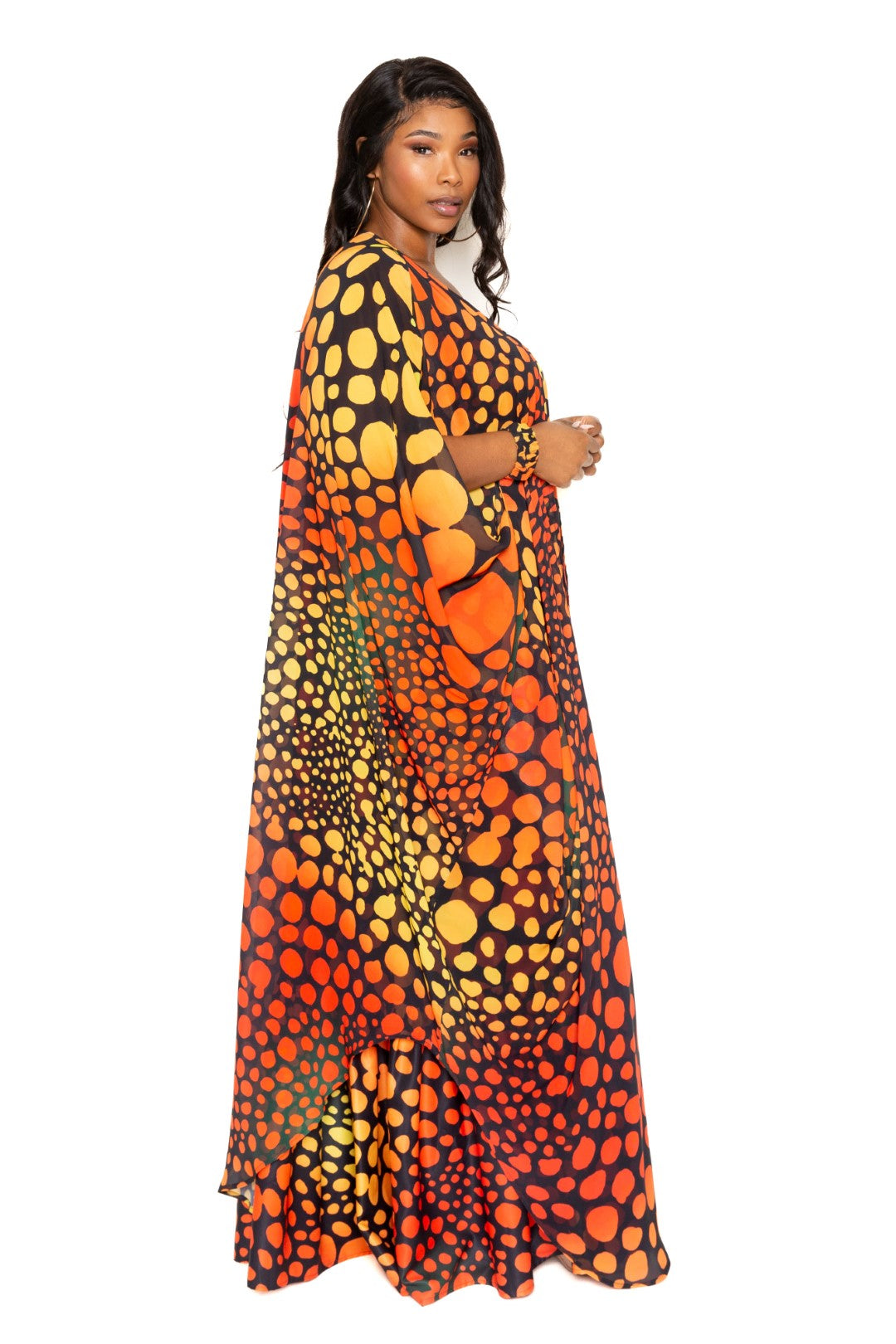 Dot Robe With Wrist Band